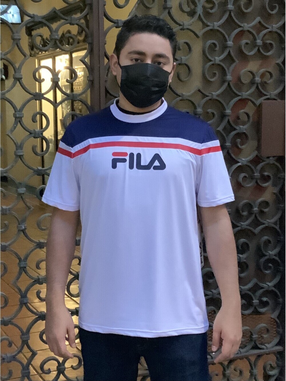 Men's Fila White | Navy | Red Short Sleeve Tee Shirt